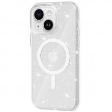 Чехол Galaxy Sparkle MagFit для iPhone 15 Clear+Glitter