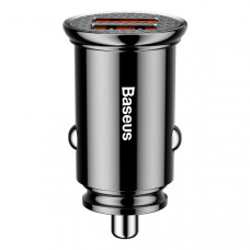 Автомобільний зарядний пристрій Baseus Circular Plastic QC 3.0 30W 2USB Black