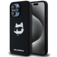 Чехол Karl Lagerfeld Silicone Choupette Head для iPhone 15|14|13 Black with MagSafe (KLHMP15SSCHPPLK)