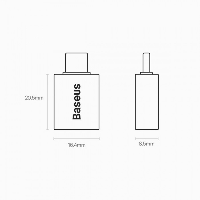 Переходник Baseus Ingenuity Series Mini OTG Type-C to USB 3.1 Black