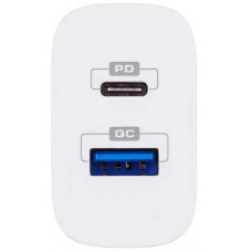 Зарядний пристрій Glasscove 20W 2-PORT TYPE-C + USB TC-012APQ20