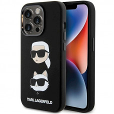 Чехол Karl Lagerfeld Silicone Karl & Choupette Head для iPhone 15 Pro Black (KLHCP15LSDHKCNK)