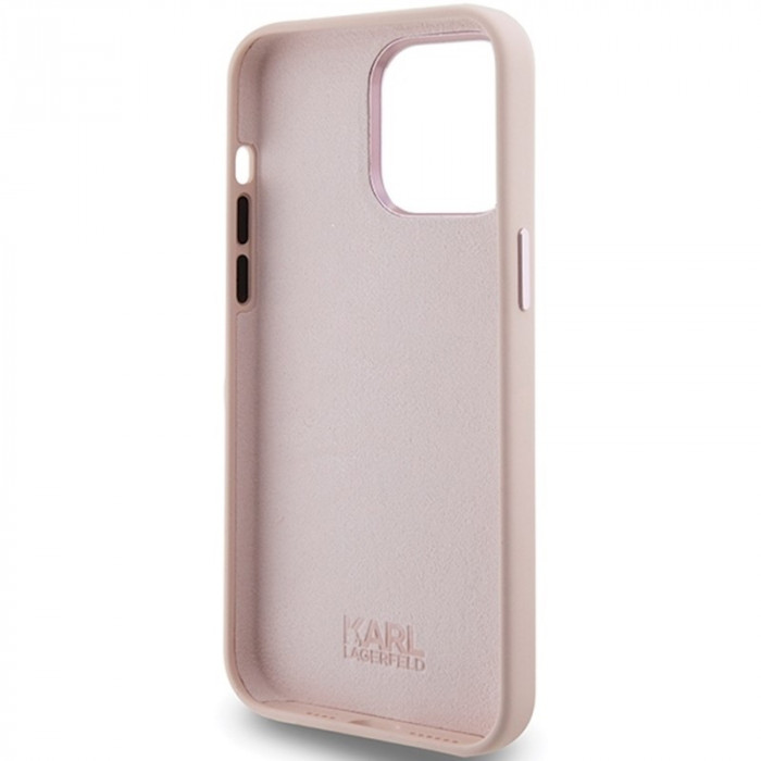 Чехол Karl Lagerfeld Silicone Choupette Metal Pin для iPhone 15|14|13 Pink (KLHCP15SSMHCNPP)