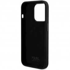 Чохол Karl Lagerfeld Silicone Ikonik Metal Pin для iPhone 15 Pro Max Black (KLHCP15XSMHKNPK)