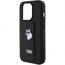 Чохол Karl Lagerfeld Gripstand Saffiano Choupette Pins для iPhone 15 Pro Max Black (KLHCP15XGSACHPK)