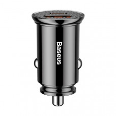 Автомобільний зарядний пристрій Baseus Circular Plastic PD3.0 QC 4.0+30W USB+Type-C Black