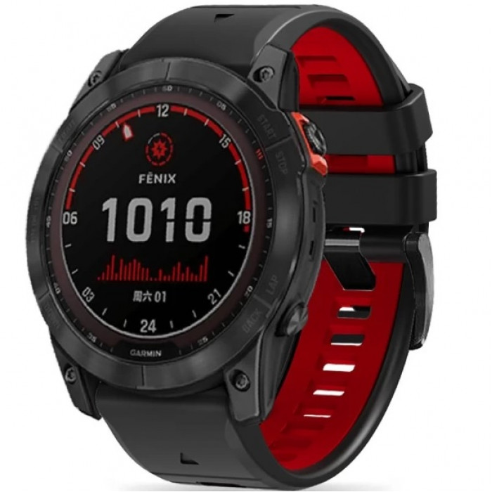 Ремінець Tech-Protect IconBand Pro для Garmin Fenix 5 | 6 | 6 Pro | 7 Black Red (9490713936436)
