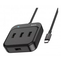 Type-C HUB Hoco HB31 4 in 1 Type-C to 4x USB3.0 0.2m Black