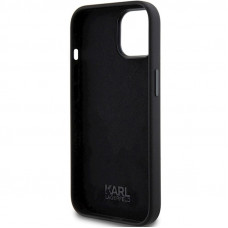 Чохол Karl Lagerfeld Silicone Choupette Metal Pin для iPhone 15|14|13 Black (KLHCP15SSMHCNPK)
