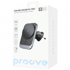 Автотримач із бездротовою зарядкою Proove Square Magnetic Pro 15W Gray (WHSP15010004)