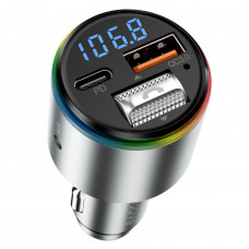Автомобільний зарядний пристрій Proove FM Launcher Power Drive 30W (PD+QC3.0) Type-C+USB+AUX Silver (FMPD30110006)