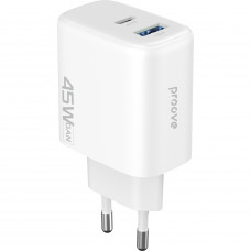 Мережевий зарядний пристрій Proove Silicone Power 2 45W (Type-C+USB) White (WCSP24110002)
