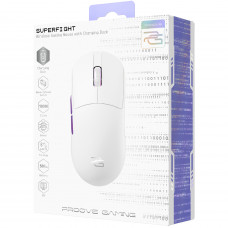 Бездротова ігрова миша Proove Gaming Superfight Wireless with charging dock White/Purple (WMSW00122002)