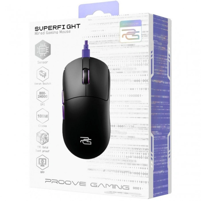 Дротова ігрова миша Proove Gaming Superfight Wired White/Purple (GMSW00102002)