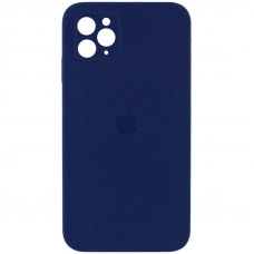 Силиконовая накладка Silicone Case Square iPhone 11 Pro Max Navy Blue